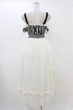 画像2: Dangerous nude / ストライプ切替ガーゼワンピース  アイボリー H-25-12-09-1038-PU-OP-KB-ZH