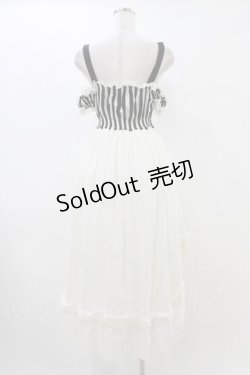 画像2: Dangerous nude / ストライプ切替ガーゼワンピース  アイボリー H-25-12-09-1038-PU-OP-KB-ZH