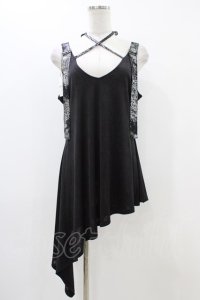 Qutie Frash / 肩ベルトアシメチュニック  黒 H-25-12-09-1041-QU-TO-KB-ZH