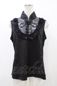 Qutie Frash / チャイナノースリーブトップス  黒 H-25-12-09-1042-QU-TO-KB-ZH