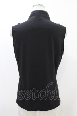画像2: Qutie Frash / チャイナノースリーブトップス  黒 H-25-12-09-1042-QU-TO-KB-ZH