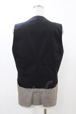 画像2: GADGET GROW / レイヤード風ベスト  黒×グレージュ H-25-12-09-1044-GO-TO-KB-ZH