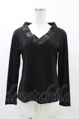 Qutie Frash / 着物衿トップス  黒×ゴールド H-25-12-09-1046-QU-TO-KB-ZH