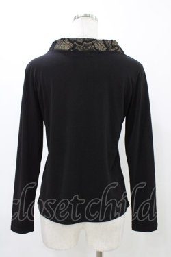 画像2: Qutie Frash / 着物衿トップス  黒×ゴールド H-25-12-09-1046-QU-TO-KB-ZH