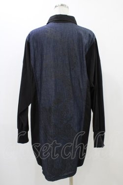 画像2: Qutie Frash / デニムビッグシャツ  ネイビー×黒 H-25-12-09-1048-QU-BL-KB-ZH