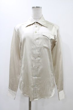 画像1: GADGET GROW / サテンロングスリーブブラウス  ベージュ H-25-12-09-1051-GO-BL-KB-ZH