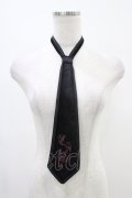 Ozz Croce / ベロア刺繍ネクタイ  黒 H-25-12-09-1009-OO-ZA-KB-ZH