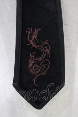 画像2: Ozz Croce / ベロア刺繍ネクタイ  黒 H-25-12-09-1009-OO-ZA-KB-ZH