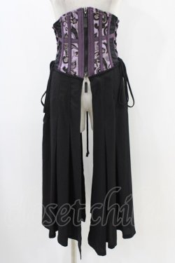 画像1: Qutie Frash / ロングオーバーコルセット  黒×紫 H-25-12-09-1013-QU-ZA-KB-ZH