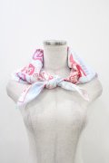 MILK / Patch girlスカーフ  サックスベース×ビビットピンク H-25-12-09-1002-ML-ZA-KB-ZH