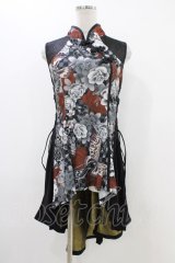 Qutie Frash / チャイナチュニック  黒×赤 H-25-12-09-1020-QU-TO-KB-ZH