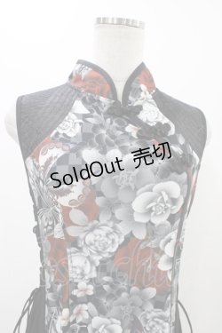 画像4: Qutie Frash / チャイナチュニック  黒×赤 H-25-12-09-1020-QU-TO-KB-ZH