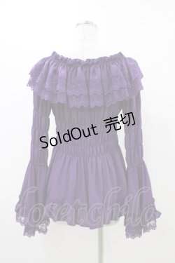 画像2: ATELIER PIERROT / Shirring princess sleeve blouse  パープル H-25-12-09-1023-EL-BL-KB-ZH