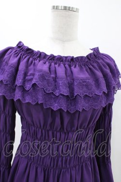 画像4: ATELIER PIERROT / Shirring princess sleeve blouse  パープル H-25-12-09-1023-EL-BL-KB-ZH