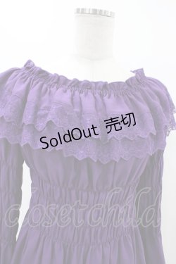 画像4: ATELIER PIERROT / Shirring princess sleeve blouse  パープル H-25-12-09-1023-EL-BL-KB-ZH