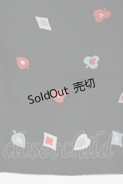 画像2: Jane Marple Dans Le Salon / Playing cardsスカーフ  ブラック H-25-12-09-1003-JM-ZA-KB-ZH