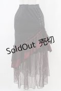 Qutie Frash / マーメイドロングスカート  黒×赤 H-25-12-09-1029-QU-SK-KB-ZH