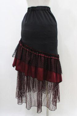 画像2: Qutie Frash / マーメイドロングスカート  黒×赤 H-25-12-09-1029-QU-SK-KB-ZH