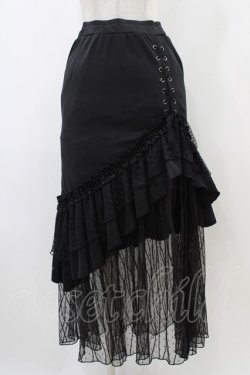 画像1: Qutie Frash / マーメイドロングスカート  ブラック H-25-12-09-1030-QU-SK-KB-ZH