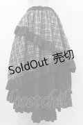 Qutie Frash / タータンチェックフリルロングスカート  ブラック H-25-12-09-1031-QU-SK-KB-ZH
