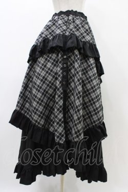 画像3: Qutie Frash / タータンチェックフリルロングスカート  ブラック H-25-12-09-1031-QU-SK-KB-ZH