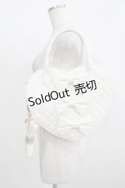 画像1: DearMyLove / キルティングハートバッグ  オフホワイト H-25-12-09-057-EL-BG-NS-ZH