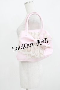 Angelic Pretty / ヒョウ柄ファーリボンボストンバッグ  ピンク H-25-12-09-058-AP-BG-NS-ZH