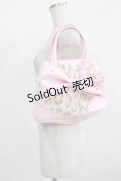 画像1: Angelic Pretty / ヒョウ柄ファーリボンボストンバッグ  ピンク H-25-12-09-058-AP-BG-NS-ZH