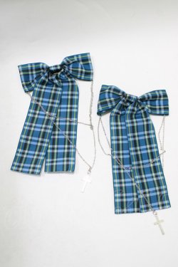 画像2: Jamie エーエヌケー / チェックリボンクリップ  ブルー H-25-12-09-061-LO-AC-NS-ZH