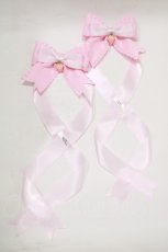 画像2: LOTUS ribbon / いちごツインリボンバレッタ  ピンク H-25-12-09-063-EL-AC-NS-ZH (2)