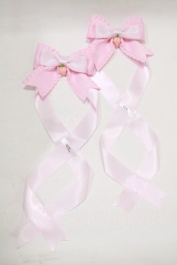 画像2: LOTUS ribbon / いちごツインリボンバレッタ  ピンク H-25-12-09-063-EL-AC-NS-ZH