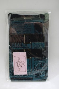 画像1: metamorphose / いたずら黒猫Wanted! プリントオーバーニー  ブルーグリーン(Blue Green) H-25-12-09-078-ME-ZA-NS-ZH