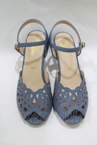 an another angelus / レースカットワークサンダル L サックス H-25-12-09-081-CA-SH-NS-ZH