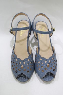 画像1: an another angelus / レースカットワークサンダル L サックス H-25-12-09-081-CA-SH-NS-ZH