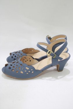 画像2: an another angelus / レースカットワークサンダル L サックス H-25-12-09-081-CA-SH-NS-ZH