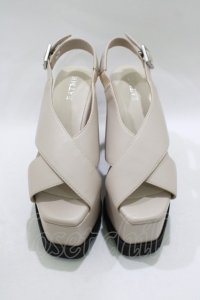 EATME / ロゴクロスウェッジサンダル S ベージュ H-25-12-09-082-LO-SH-NS-ZH