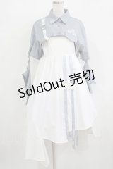 森女部落（海外ロリータブランド） / セパレートシャツ付きジャンパースカート L グレー/オフ H-25-12-09-007-PU-OP-NS-ZH