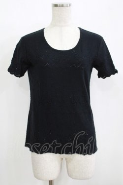 画像1: INGEBORG / 刺繍トップス Free ブラック H-25-12-09-083-LO-TO-NS-ZH