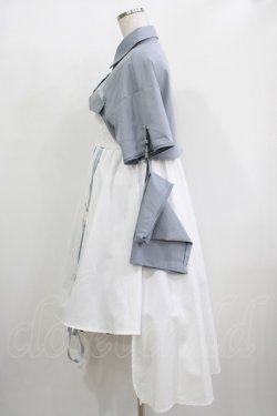 画像2: 森女部落（海外ロリータブランド） / セパレートシャツ付きジャンパースカート L グレー/オフ H-25-12-09-007-PU-OP-NS-ZH