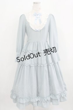 画像1: Innocent World / 大人アリススタンドカラーワンピース M グレイッシュサックス×生成/Grayish sax×Beige H-25-12-09-008-IW-OP-NS-ZH