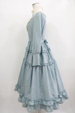 画像2: Innocent World / 大人アリススタンドカラーワンピース M グレイッシュサックス×生成/Grayish sax×Beige H-25-12-09-008-IW-OP-NS-ZH (2)