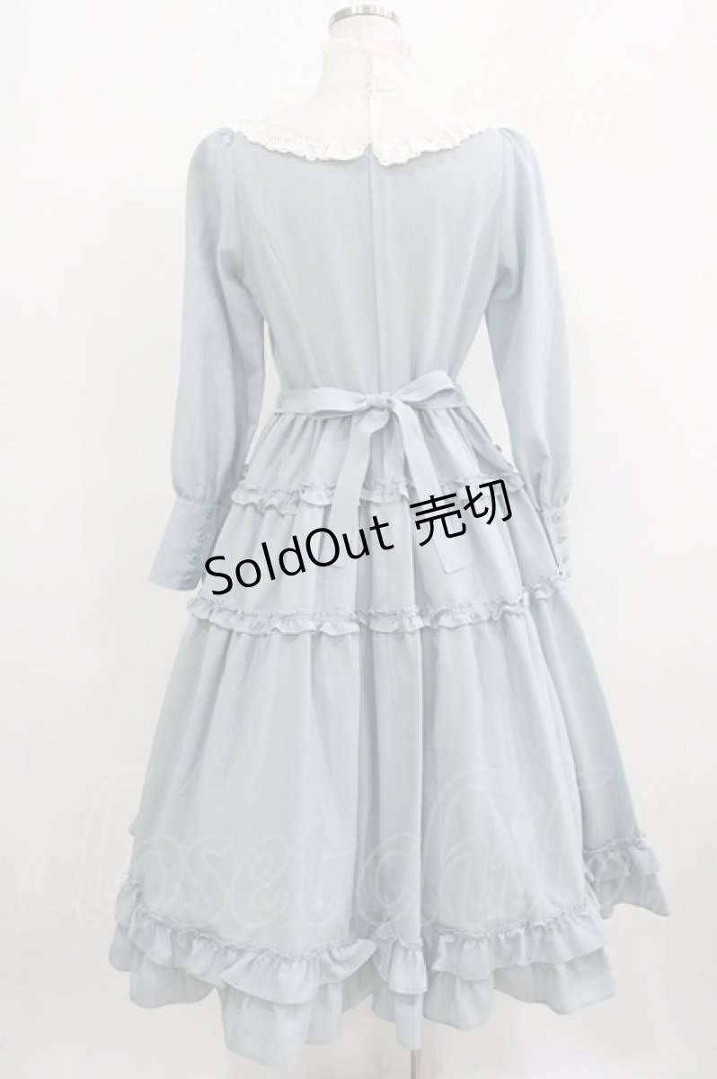 画像3: Innocent World / 大人アリススタンドカラーワンピース M グレイッシュサックス×生成/Grayish sax×Beige H-25-12-09-008-IW-OP-NS-ZH (3)