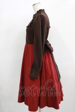 画像2: Favorite / チョコレート＆クランベリーsweetワンピース M~L ブラウン/ボルドー H-25-12-09-015-LO-OP-NS-ZH