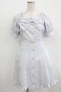 Ank Rouge / フロントリボンJQパフワンピース M サックス H-25-12-09-018-CA-OP-NS-ZH