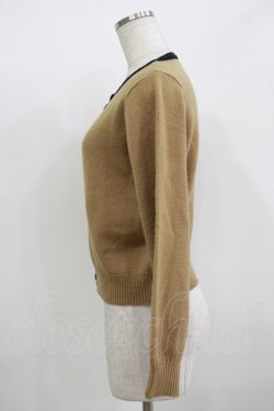 画像2: LEBECCA boutique / 初めて手を出すバイカラーニットカーディガン - ベージュ H-25-12-09-025-EL-TO-NS-ZH