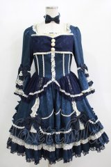 Angelic Pretty / ローズガーデンプリンセスワンピース free 紺 H-25-12-10-002-AP-OP-NS-ZH