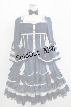 画像1: Angelic Pretty / ローズガーデンプリンセスワンピース free 紺 H-25-12-10-002-AP-OP-NS-ZH