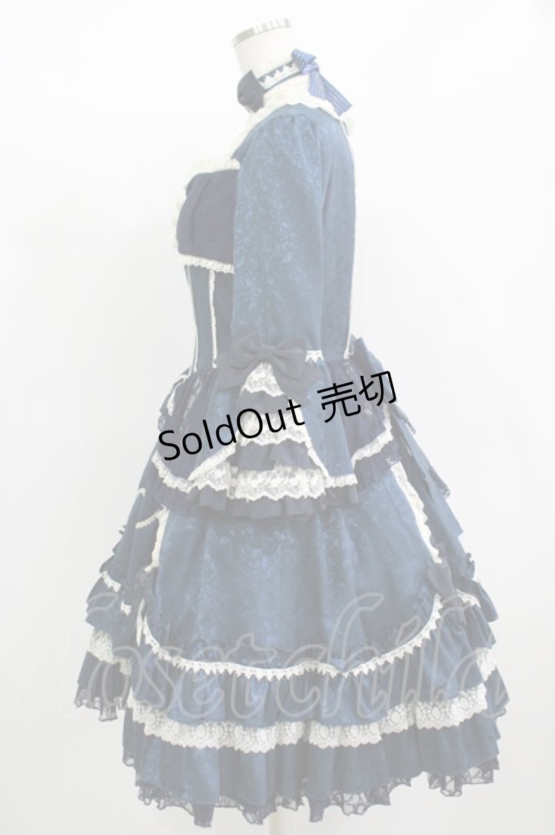 画像2: Angelic Pretty / ローズガーデンプリンセスワンピース free 紺 H-25-12-10-002-AP-OP-NS-ZH (2)