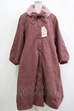 画像1: m petit by misako / AM*リボンコート 3L ピンク H-25-12-10-027-LO-CO-NS-ZH