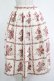 画像1: Fi.n.t / ローズパネル柄タックスカート Free beige×red H-25-12-10-028-CA-SK-NS-ZH (1)